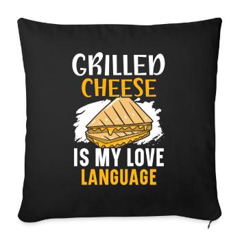 Grilled cheese is my love language Foodie Che - Sofa pillowcase 17,3'' x 17,3'' (45 x 45 cm) - black - Front