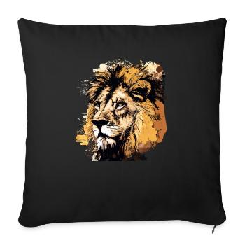 Lion - Sofa pillowcase 17,3'' x 17,3'' (45 x 45 cm) - black - Front