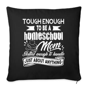 Homeschool Proud Homeschool Mom - Sofa pillowcase 17,3'' x 17,3'' (45 x 45 cm) - black - Front