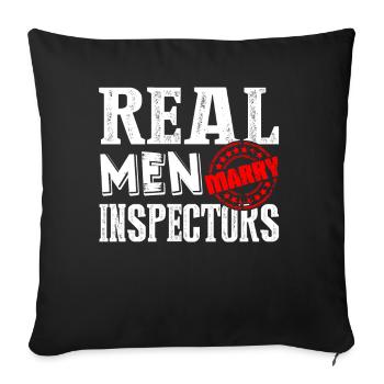 Inspector Real Men Marry Inspectors - Sofa pillowcase 17,3'' x 17,3'' (45 x 45 cm) - black - Front