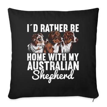 Berger australien - Housse de coussin décorative 45 x 45 cm - noir - Devant