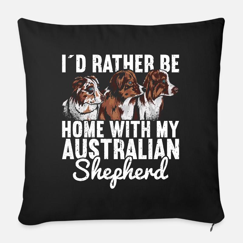 Berger australien - Housse de coussin décorative 45 x 45 cm - noir