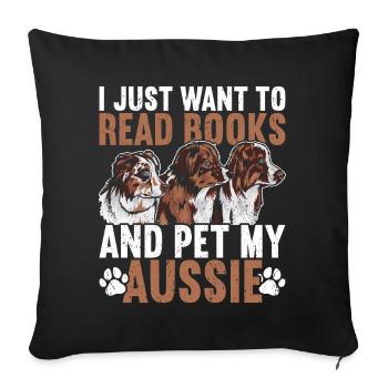 berger australien - Housse de coussin décorative 45 x 45 cm - noir - Devant