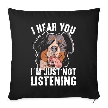 Berner Sennenhund - Sofakissenbezug 45 x 45 cm - Schwarz - Vorne