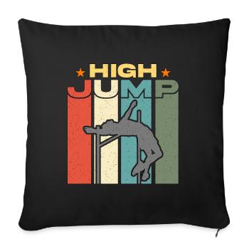 Saut en hauteur Saut en hauteur Saut à la perche Saut en hauteur - Housse de coussin décorative 45 x 45 cm - noir - Devant