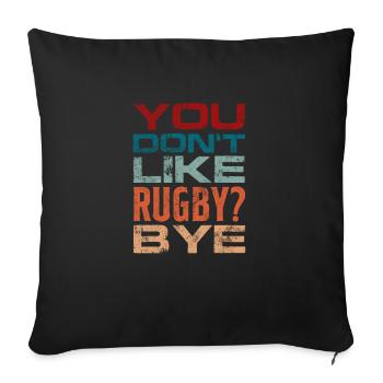 Rugby Club Rugbyteam Football Sport Cadeau - Housse de coussin décorative 45 x 45 cm - noir - Devant