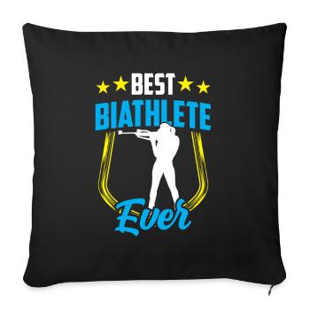 Meilleur biathlète de tous les temps Biathlon Biathlète - Housse de coussin décorative 45 x 45 cm - noir - Devant