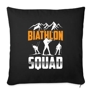 Biathlon Sport d’équipe Biathlète Biathlète Biathlons - Housse de coussin décorative 45 x 45 cm - noir - Devant