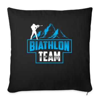 Biathlon Sport d’équipe Biathlète Biathlète Biathlons - Housse de coussin décorative 45 x 45 cm - noir - Devant
