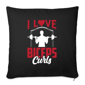I love biceps curls sayings muscles biceps - Sofa pillowcase 17,3'' x 17,3'' (45 x 45 cm) - black - Front