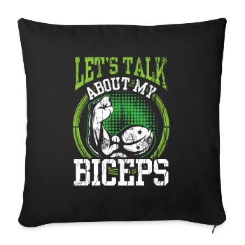 Let's talk about my biceps muscle curls workout - Sofa pillowcase 17,3'' x 17,3'' (45 x 45 cm) - black - Front