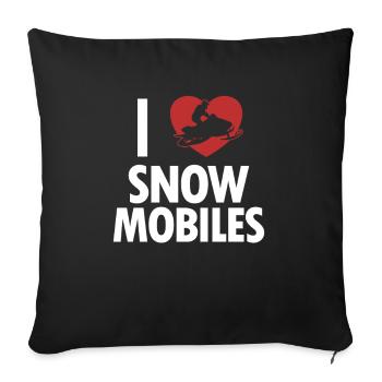 I love Snowmobiles Schneemotorrad Snowmobile - Sofakissenbezug 45 x 45 cm - Schwarz - Vorne