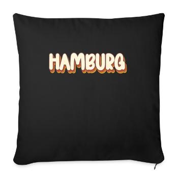 Hamburgerin Hamburger Hamburg - Sofakissenbezug 45 x 45 cm - Schwarz - Vorne