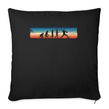 Die Evolution des Baseballs im - Sofakissenbezug 45 x 45 cm - Schwarz - Vorne