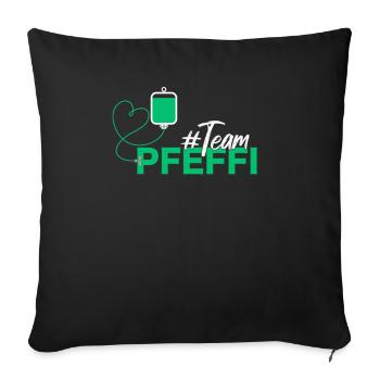 Team Pfeffi - Lustiges Party Pfefferminz - Sofakissenbezug 45 x 45 cm - Schwarz - Vorne