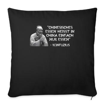 Chinesisches Essen Heißt In China - Sofakissenbezug 45 x 45 cm - Schwarz - Vorne