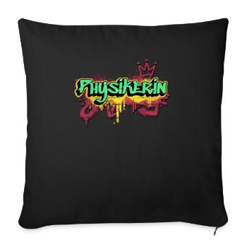 Physik Graffiti-Art Physikerin - Sofakissenbezug 45 x 45 cm - Schwarz - Vorne