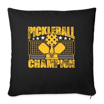 Pickleball-Champion - Sofakissenbezug 45 x 45 cm - Schwarz - Vorne