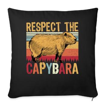Respect The Capybara - Sofa pillowcase 17,3'' x 17,3'' (45 x 45 cm) - black - Front