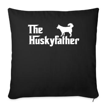 Le Husky Père Drôle Husky Propriétaire Papa Cadeaux - Housse de coussin décorative 45 x 45 cm - noir - Devant
