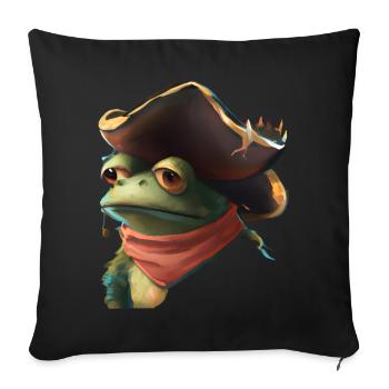 Pirate Frog Frog Pirates - Housse de coussin décorative 45 x 45 cm - noir - Devant