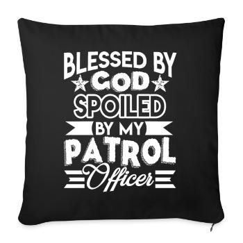Patrol Officer Spoiled By My Patrol Officer - Sofa pillowcase 17,3'' x 17,3'' (45 x 45 cm) - black - Front