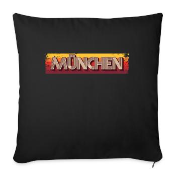 Munich Munich Munich - Sofa pillowcase 17,3'' x 17,3'' (45 x 45 cm) - black - Front
