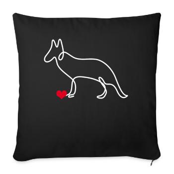 Chien de berger blanc Chiens de berger - Housse de coussin décorative 45 x 45 cm - noir - Devant