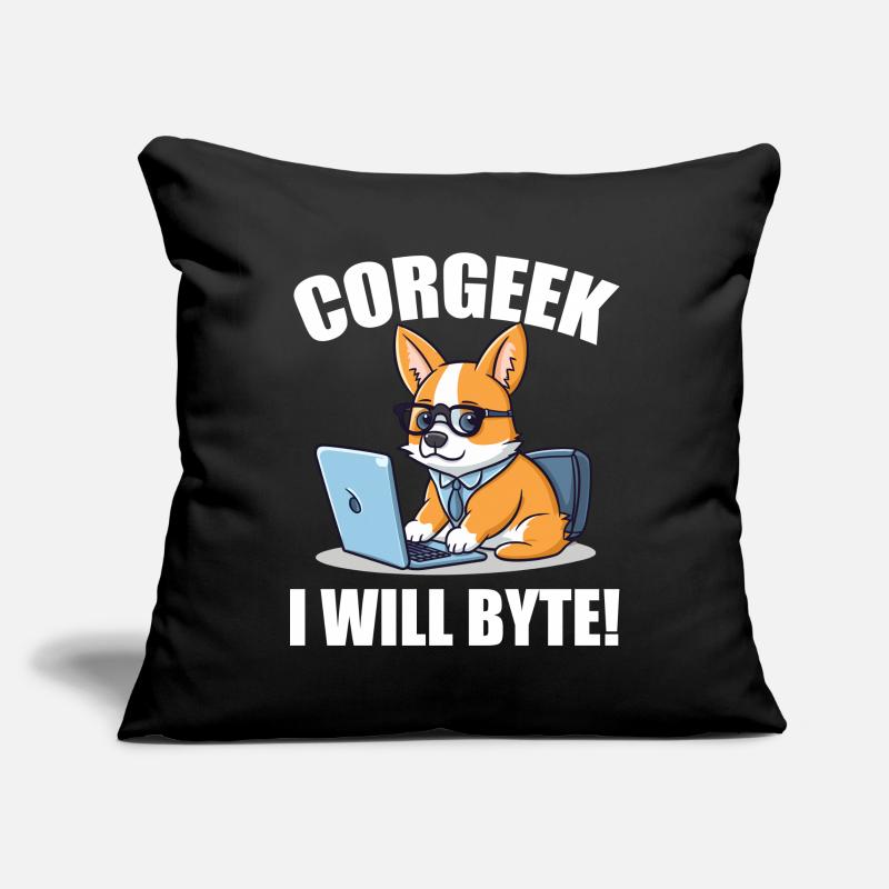 Corgi with glasses I Will Byte computer geek Corgeek Sofa pillowcase 17,3'' x 17,3'' (45 x 45 cm)
