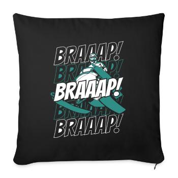 Braaap Braaap Motoneige Conducteurs de motoneige - Housse de coussin décorative 45 x 45 cm - noir - Devant
