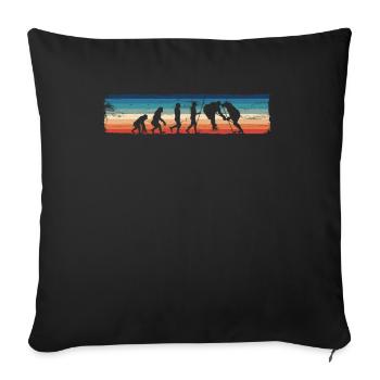 Drôle d’évolution du hockey sur glace - Rétro - Housse de coussin décorative 45 x 45 cm - noir - Devant