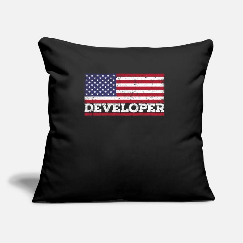 USA Flag Developer America Developer Housse de coussin décorative 45 x 45 cm