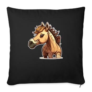 Horse comic cartoon style - Sofa pillowcase 17,3'' x 17,3'' (45 x 45 cm) - black - Front
