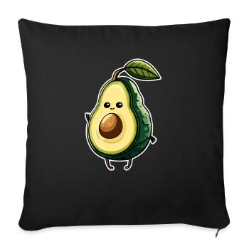 Avocado - Sofakissenbezug 45 x 45 cm - Schwarz - Vorne