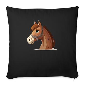 Horse comic cartoon style - Sofa pillowcase 17,3'' x 17,3'' (45 x 45 cm) - black - Front