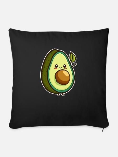 Avocado - Sofakissenbezug 45 x 45 cm - Schwarz