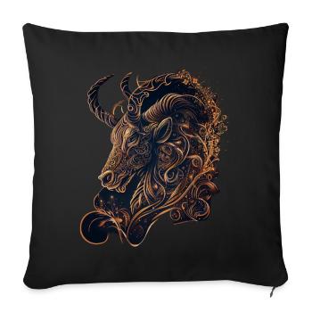 Artistic Capricorn Zodiac Symbol Astrology Goat He - Sofakissenbezug 45 x 45 cm - Schwarz - Vorne