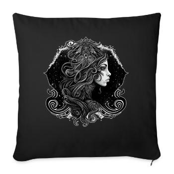 Witch Aquarius Zodiac Sign Astrology Goddess Wicca - Sofa pillowcase 17,3'' x 17,3'' (45 x 45 cm) - black - Front