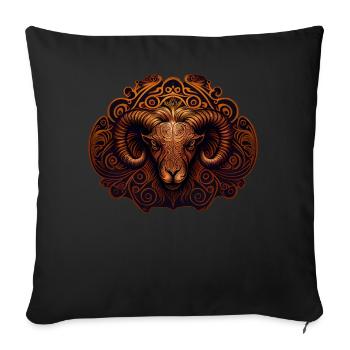Signe du zodiaque Bélier Ram Astrologie Symbole - Housse de coussin décorative 45 x 45 cm - noir - Devant