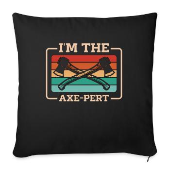 Axe Throwing I'm The Axe-Pert Retro Woodworking - Sofakissenbezug 45 x 45 cm - Schwarz - Vorne