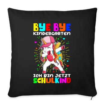 Starting school Back to school Schoolchild School Gift - Sofa pillowcase 17,3'' x 17,3'' (45 x 45 cm) - black - Front