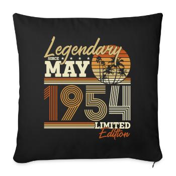 May 1954 Vintage Retro Birthday - Sofa pillowcase 17,3'' x 17,3'' (45 x 45 cm) - black - Front