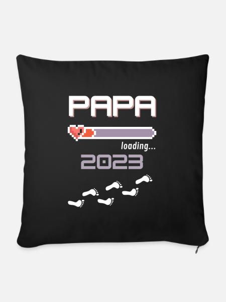 Papa 2023 loading... - Sofakissenbezug 45 x 45 cm - Schwarz