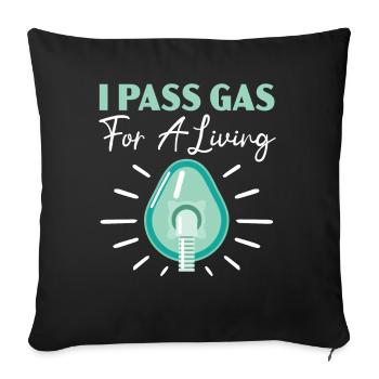 I step on the gas for a living anaesthesia - Sofa pillowcase 17,3'' x 17,3'' (45 x 45 cm) - black - Front