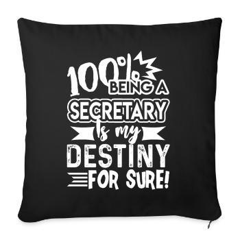 Secretary Secretary Is My Destiny - Sofa pillowcase 17,3'' x 17,3'' (45 x 45 cm) - black - Front