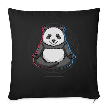 Namaste Panda Mandala Lotus Meditation Panda - Sofa pillowcase 17,3'' x 17,3'' (45 x 45 cm) - black - Front