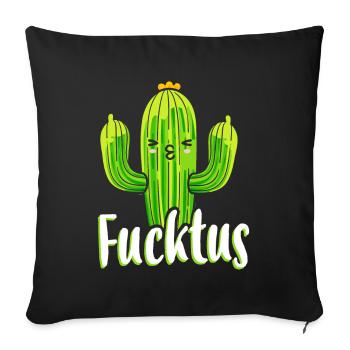 Fucktus drôle de cactus plante cactus succulente - Housse de coussin décorative 45 x 45 cm - noir - Devant