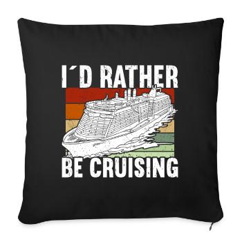Croisière Croisière Vacances Croisière en famille - Housse de coussin décorative 45 x 45 cm - noir - Devant