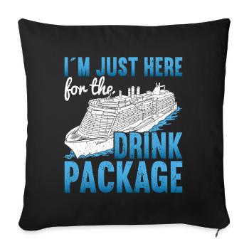 Croisière Croisière Vacances Croisière en famille - Housse de coussin décorative 45 x 45 cm - noir - Devant