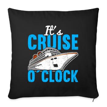 Croisière Croisière Vacances Croisière en famille - Housse de coussin décorative 45 x 45 cm - noir - Devant
